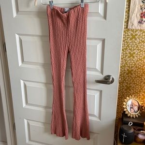 urban outfitters pink kick flare stretch pants